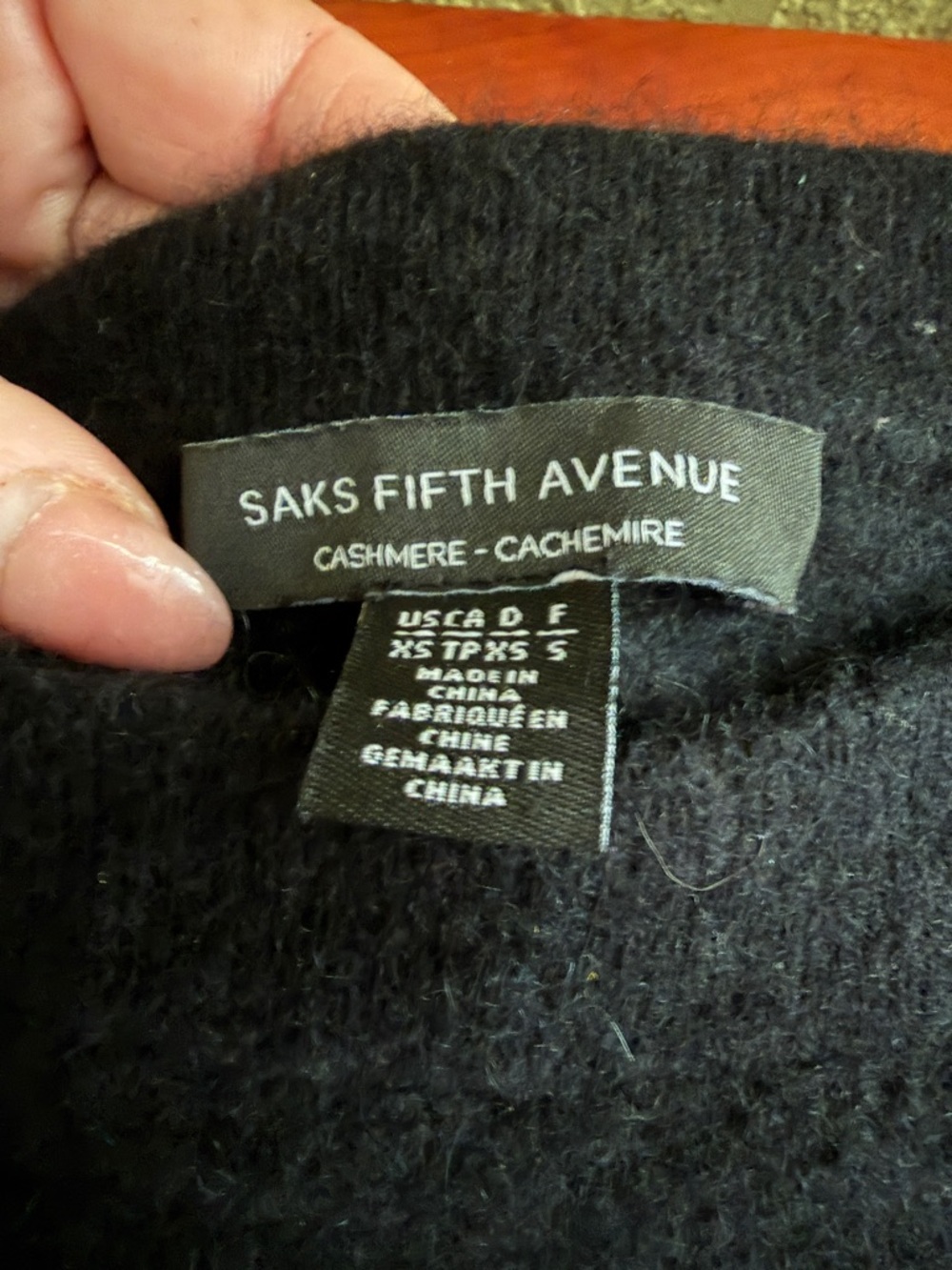 Saks Fifth Avenue Black Cashmere Crewneck Sweater